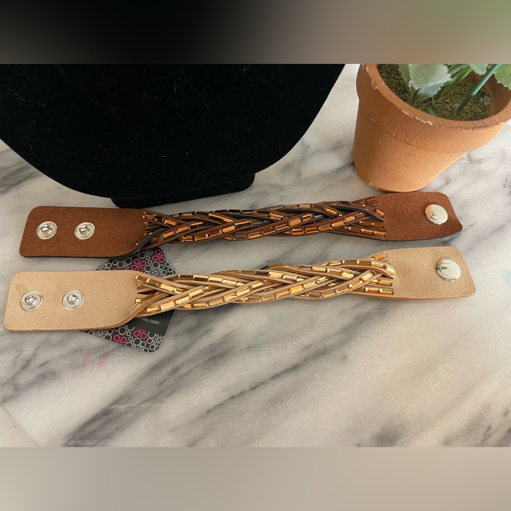 Braided Wrap Bracelets with Embellishments Set of 2 NWT - Picture 1 of 6